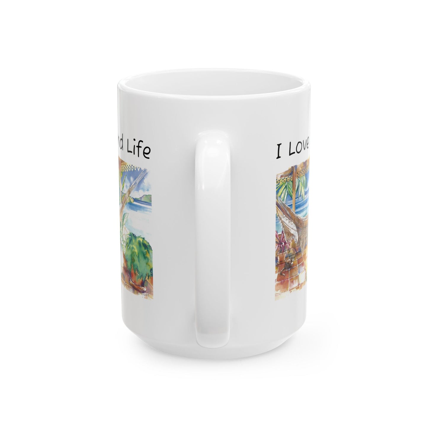 Mug - Island Hammock Relaxation Ceramic Mug (15oz)