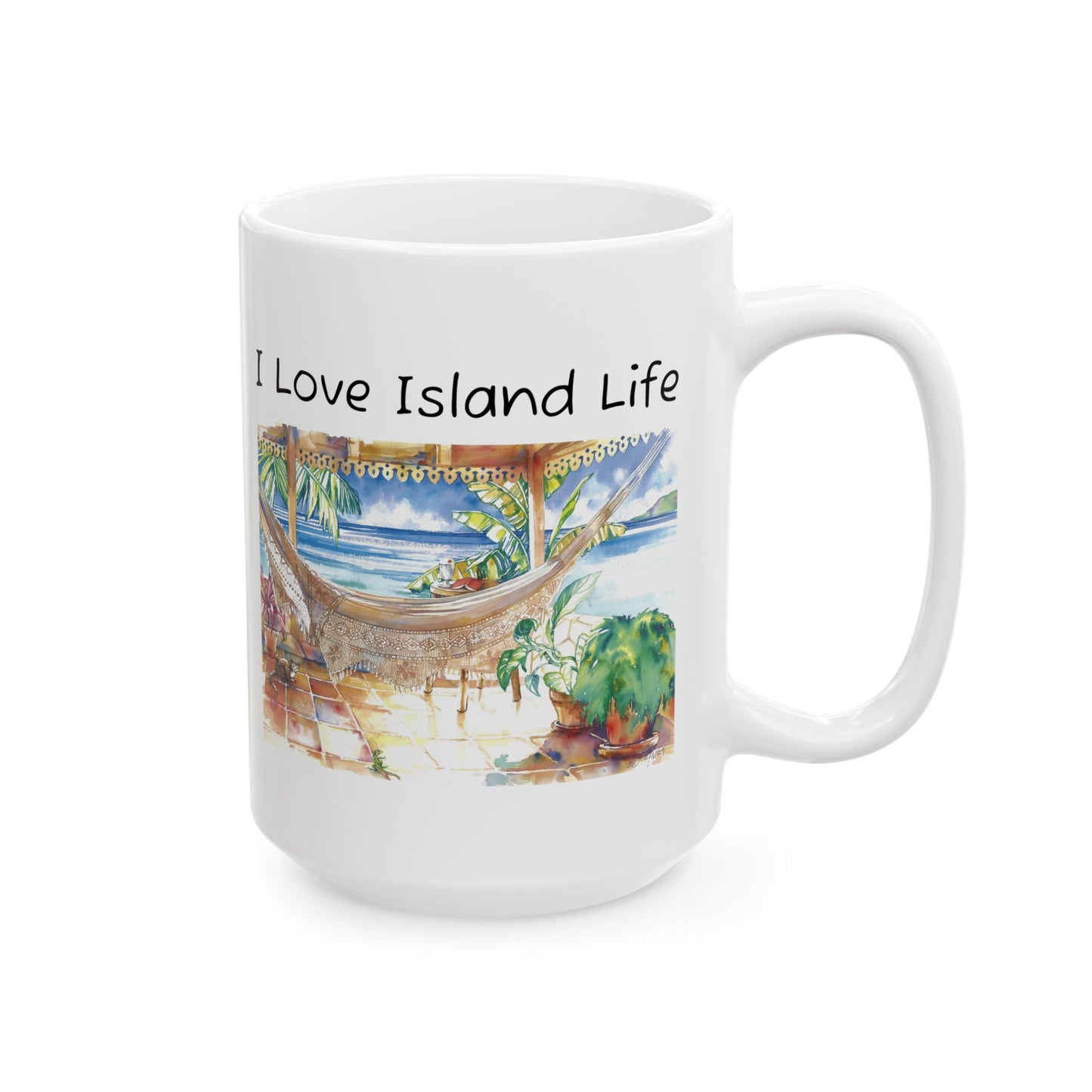 Mug - Island Hammock Relaxation Ceramic Mug (15oz)