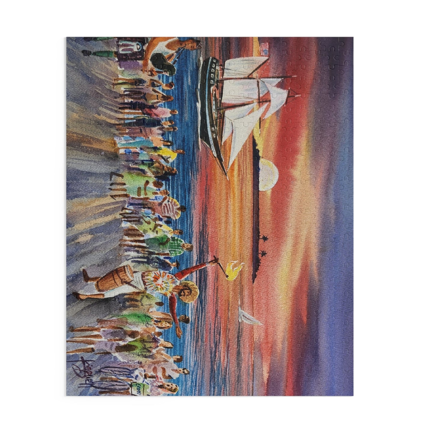 Puzzle (500-Piece) - Sunset on Mallory Square Key West FL