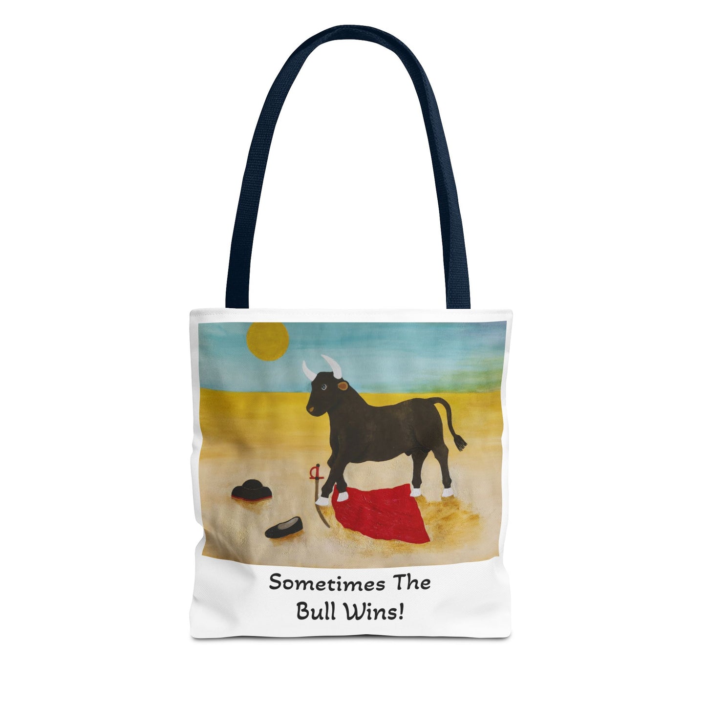 'Sometimes The Bull Wins' Original Watercolor on Tote Bag (AOP) For Animal Lovers