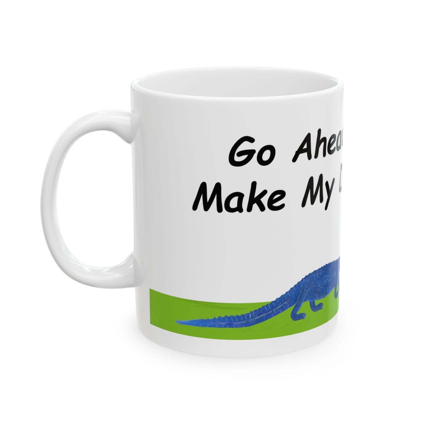 Ceramic Mug - Alligator Standoff with Golfer Design