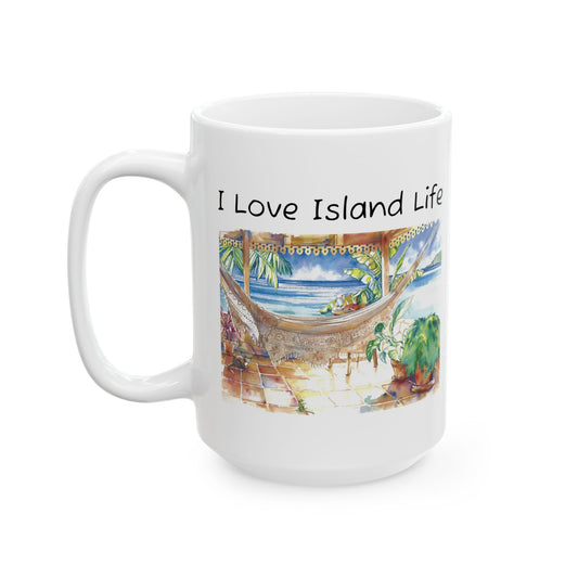Mug - Island Hammock Relaxation Ceramic Mug (15oz)