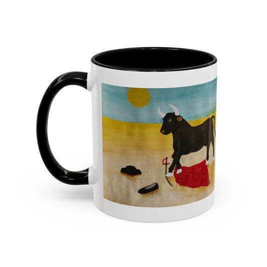 'Sometimes The Bull Wins' Original Watercolor on Coffee Mug (11oz)
